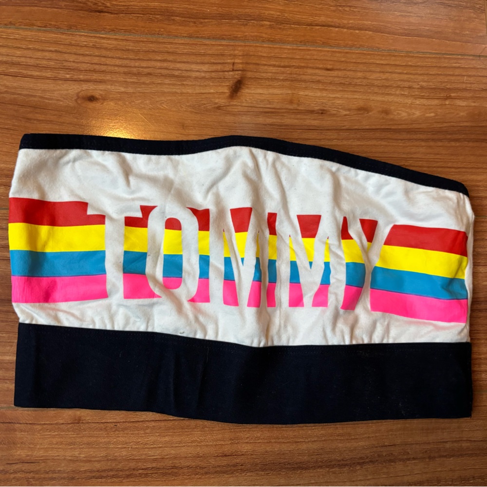 Tommy Hilfiger Black and Red Tube Top M